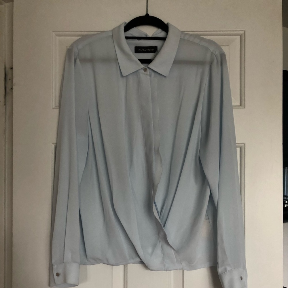Baby blue chiffon blouse